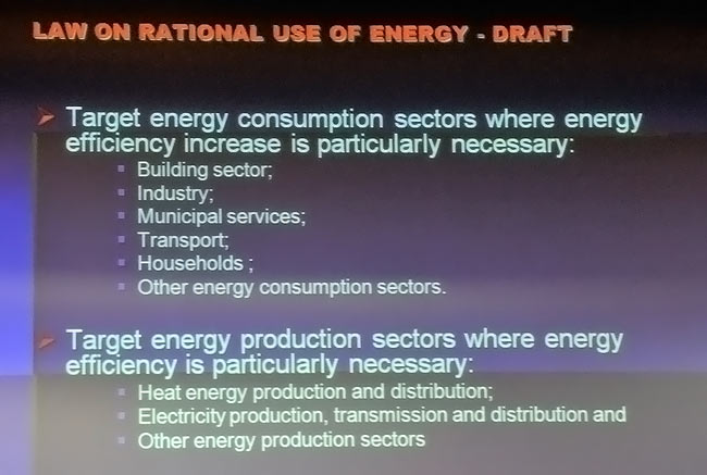 Draft Law on Rational Use of Energy