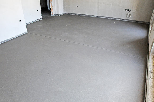 The screed once finished