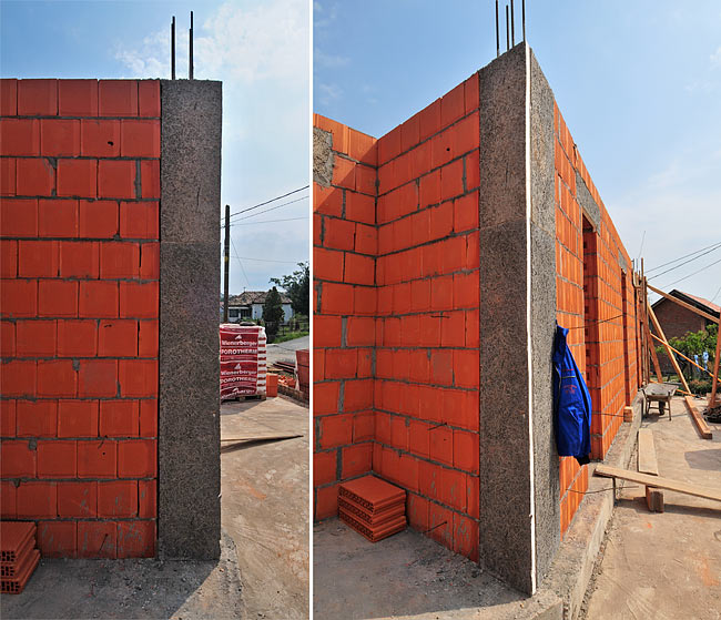 Example of a non straight corner done with concrete and Tarolit (view from the side)