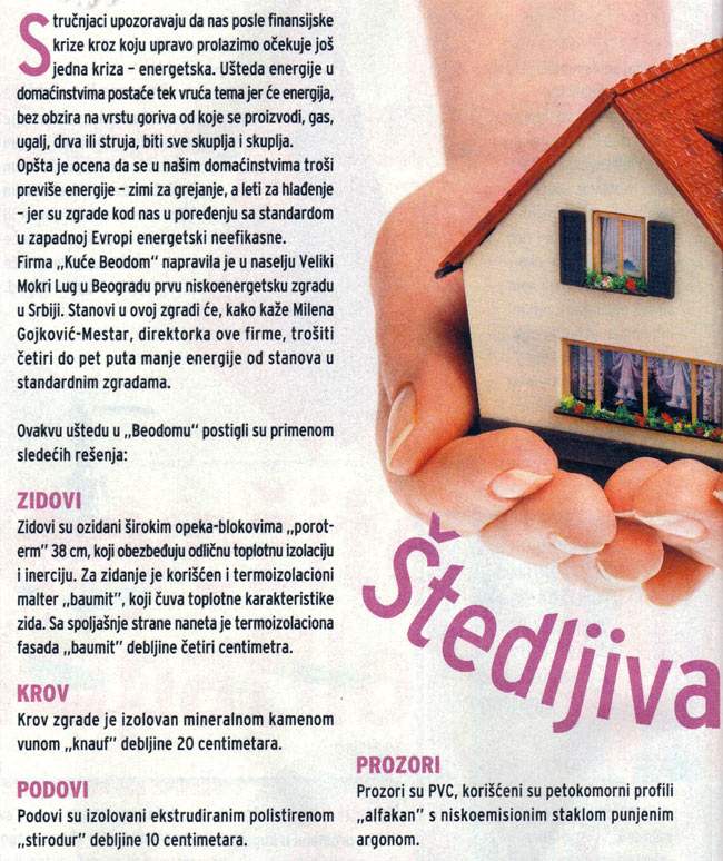 Blic Žena: “Building that saves energy” 01
