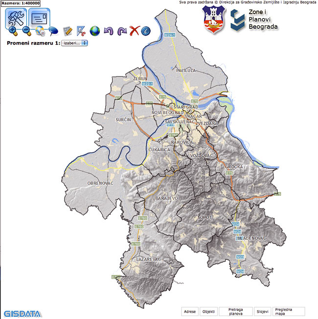 Belgrade detailed regulation plans webpage