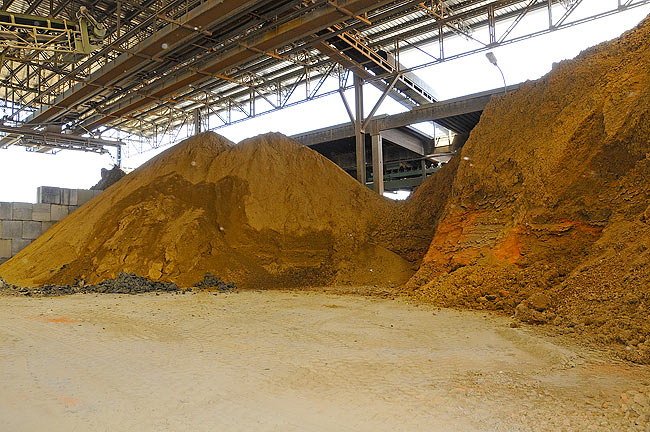Clay from the loam pit store before processing