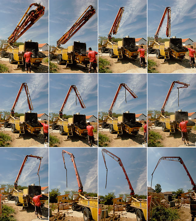 Deployment of the arm of MARMIL inženjering concrete pump