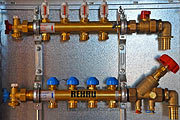 Installation of Rehau plumbing and underfloor heating verticals
